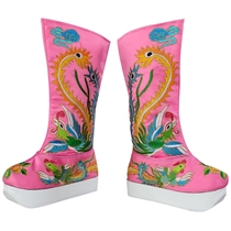 Meng Lijun Gao Boots Embroidered Phoenix Boots Female Prime Minister costume performance Chinese style embroidered shoes Yue Opera Kunqu Opera