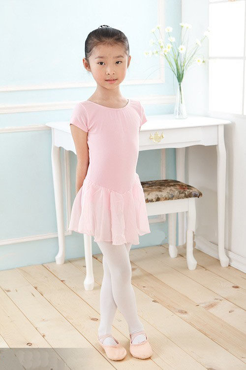儿童短袖雪纺纱蝴蝶背体服裙芭蕾舞裙天鹅裙纱裙舞蹈连体服考级服