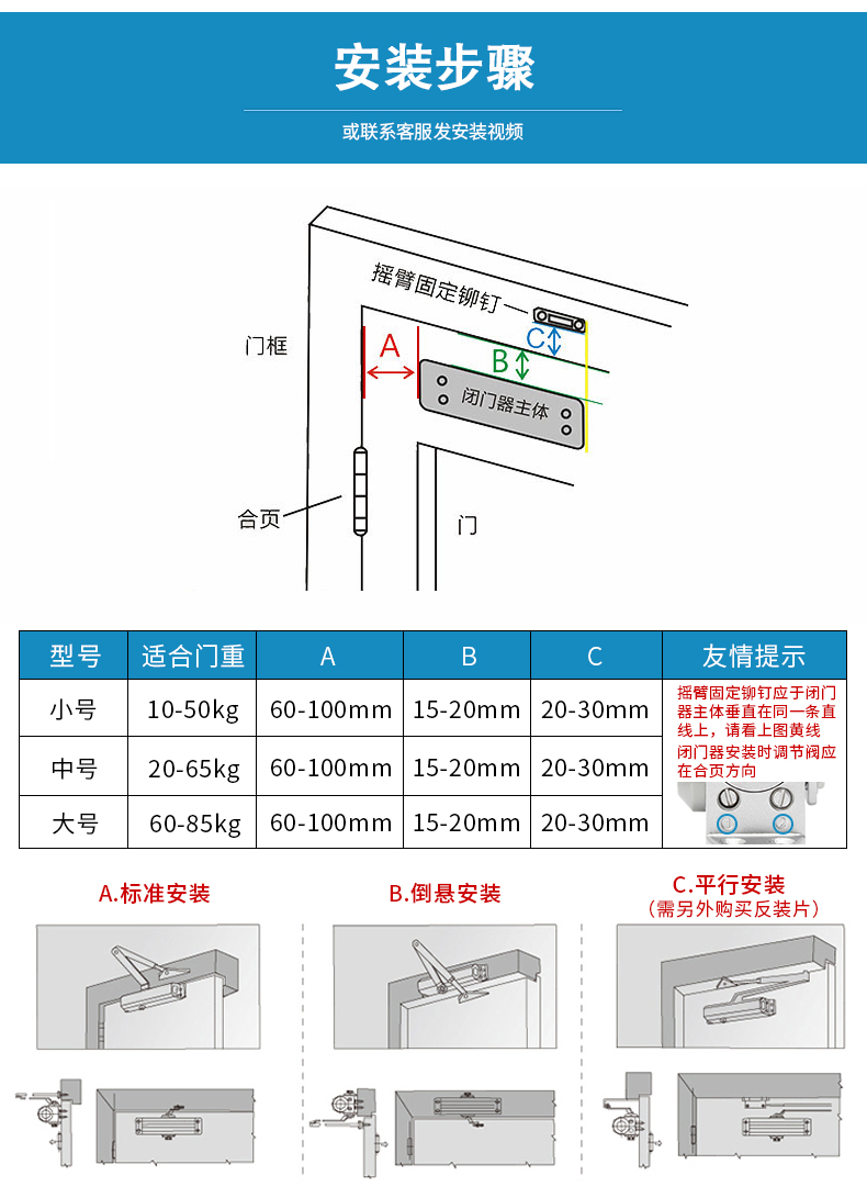 闭门器防火门消防门闭门器液压缓冲定位闭合器不定位自动关门器_天天