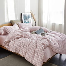 Thickened pure cotton cloth winter high density full cotton fabric Tiv. Bedsheets cover pillowcase four pieces of cotton fabric bed product