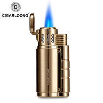 CIGARLOONG MENs CLAMSHELL CIGAR LIGHTER WINDPROOF STRAIGHT FOUR fire CREATIVE PERSONALITY GHOST FIRE STRAIGHT