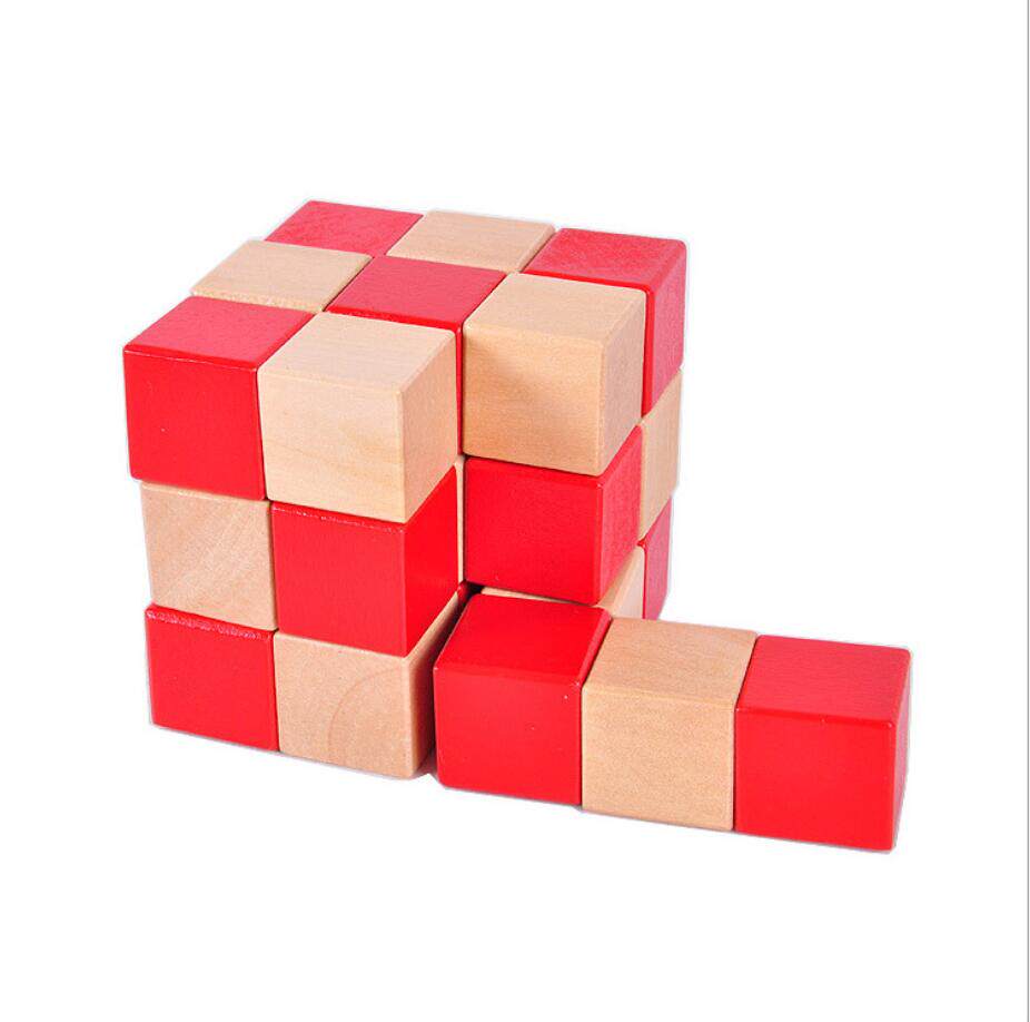 成人木制益智玩具 古典玩具 孔明锁鲁班锁 大号神龙摆尾6.0厘米