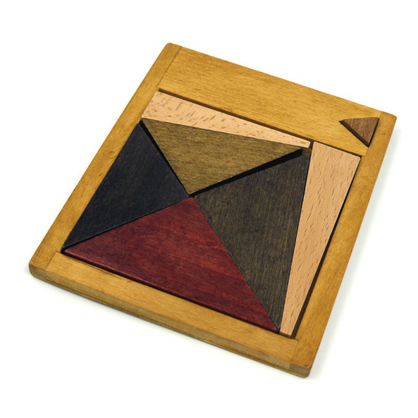 木制拼版益智玩具神奇六巧板 挑战iq巧放方形 圆形 三角形