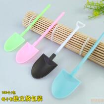 Disposable spoon ice cream spoon cake small shovel spade spoon flower pot spoon plastic pudding spoon 100
