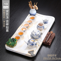 Tea set home living room simple modern office with high-end creative Stone tea tray European small tea table