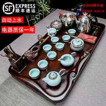Purple sand kung fu tea set home simple light luxury modern ebony wood tea tray set fully automatic integration