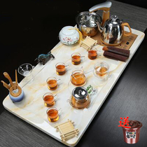 Kung Fu tea set household living room simple tea tray set fully automatic integrated European Stone tea table single layer