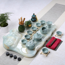 Jade tea tray home living room kung fu tea set simple modern tea tea set creative anti marble tea tray