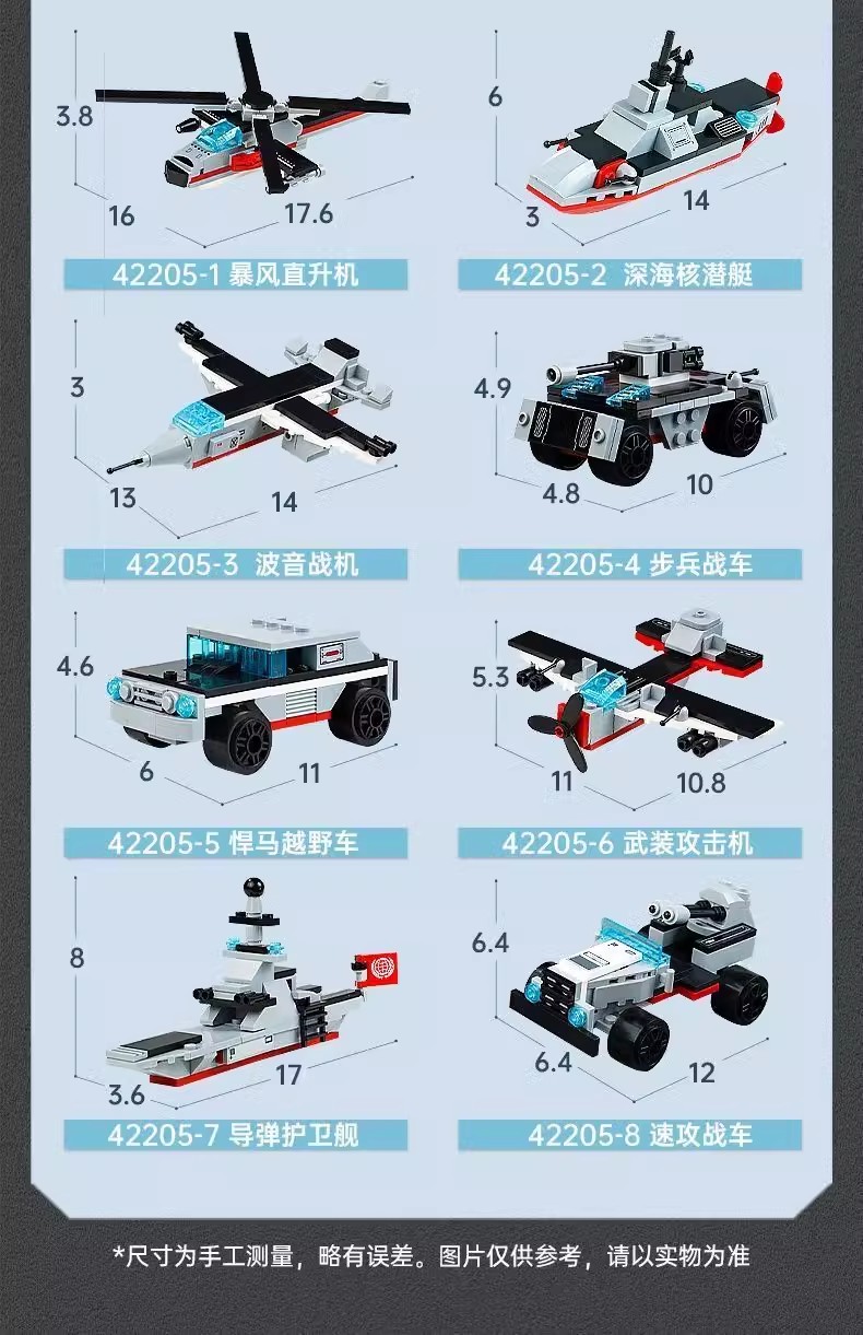 启蒙核动力航空母舰8合1拼装积木模型男孩礼物玩具42205