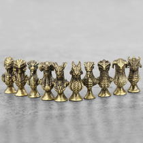 Brass metal cartoon ancient scroll Dragon series personalized car keychain hanging jewelry hand table ornaments