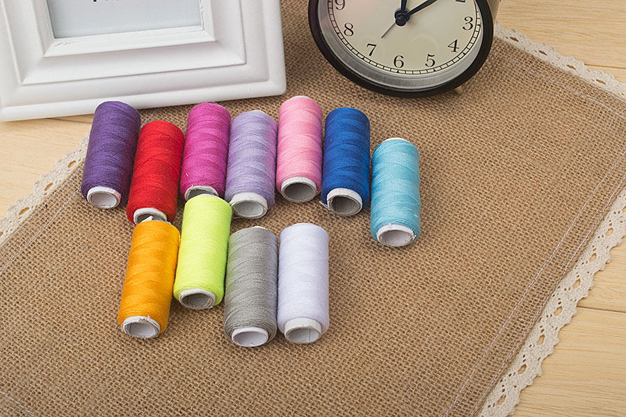 彩色涤纶线 缝纫机线小线卷 diy手工拼布缝衣线 针线 (40s/2)