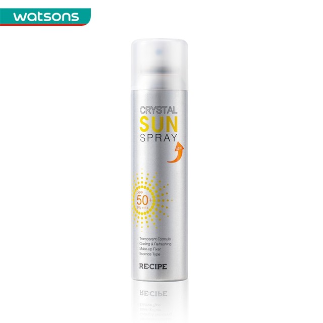 Watsons Recipe Yue's Secret Crystal Sunscreen Spray Outdoor SPF50+180ml 2 ຊອງ ນັກຮຽນການທະຫານ