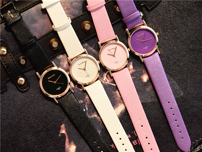 郑爽明星同款手表女生高中学生韩版简约链黑白