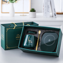 Ceramic Net Red warm Cup 55 degree constant temperature heater coaster gift box set home office hot milk customization