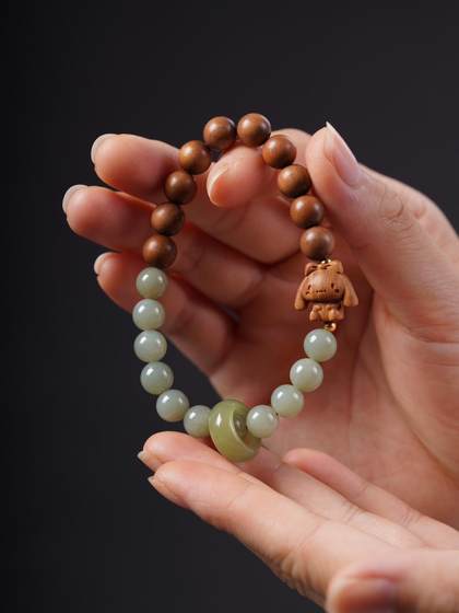 Hotan Jasper Running Ring Bracelet Buddhist Beads Rosary Beads Original Gift Hotan Jasper Running Ring Bracelet Buddhist Beads Rosary Beads Original Gift