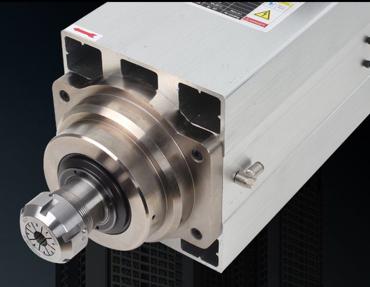 方形风冷主轴电机 电主轴 进口陶瓷球轴承 四轴承6kw380ver32刀头