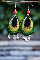 Yunnan ethnic wind peacock earrings retro art dance performance accessories embroidered earrings earrings pendant female ornaments