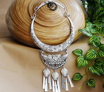 Original fashion National style exaggerated Miao silver necklace retro Miao silver collar Miao dance Jewelry necklace