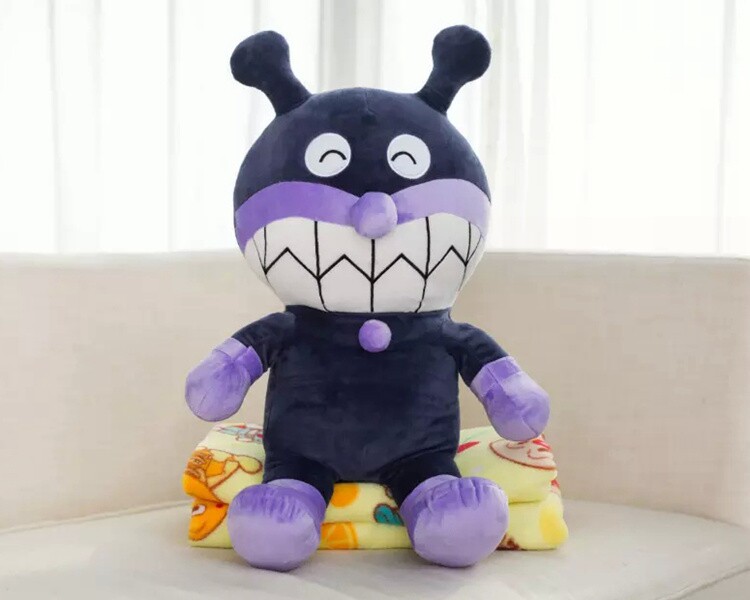 日本面包超人细菌小子公仔毛绒玩具玩偶抱枕毯子空调毯卡通小被子