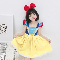 Cute Snow White Dress for Girls Children Sleeveless Cotton Dress Child Child Baby Birthday dress Gift