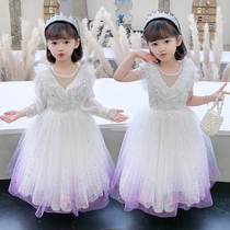 Ice and snow Chienties Aesha Princess Leia dress Girls tennis lace dress Dress Birthday Gown Dress girl Aisha Dress