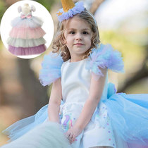 Girls Pony Polly Dress Children Unicorn Princess Dress Dress Dress Dress Catwalk Dress Rainbow Egg Tutu