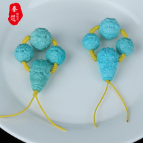 Shiyan original mine turquoise three-way integrated Dragon Ball set high Porcelain Blue Dragon three-way Buddha head accessories dragon pattern with beads