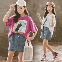 Girls short-sleeved T-shirt 5 fat girls 6 xia ji kuan 7 loose leisure 8 cartoon Top 9 body blood xue 12-year-old xia xu none