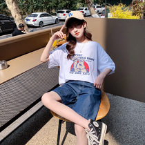 Great Age Girls Summer Clothes 5 Half Sleeves T-shirt Denim Shorts 7 Sports One Suit 8 Casual Clothing 12 Year Old Blouse Two Sets