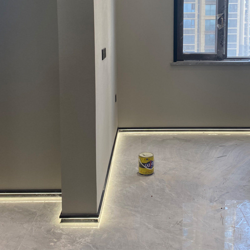 发光踢脚线嵌入式暗装地脚线带led灯隐形灯带地角线铝合金贴脚线