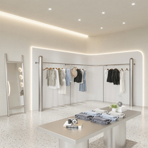 Clothing Shop Show Shelf Stainless Steel Upper Wall Hung Hanger Mens And Womens Clothing Stores New Fashion Cylindrical Shelves Display Props