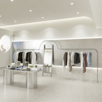 Clothing Shop Stainless Steel Upper Wall Hanging Clothes Hanger Womens Clothing Store Special Shelving Show Brief Customize Display Props
