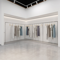 Clothing store display rack Corner wall hanging side hanging shelves Mens and womens wall hanging racks Silver stainless steel rack