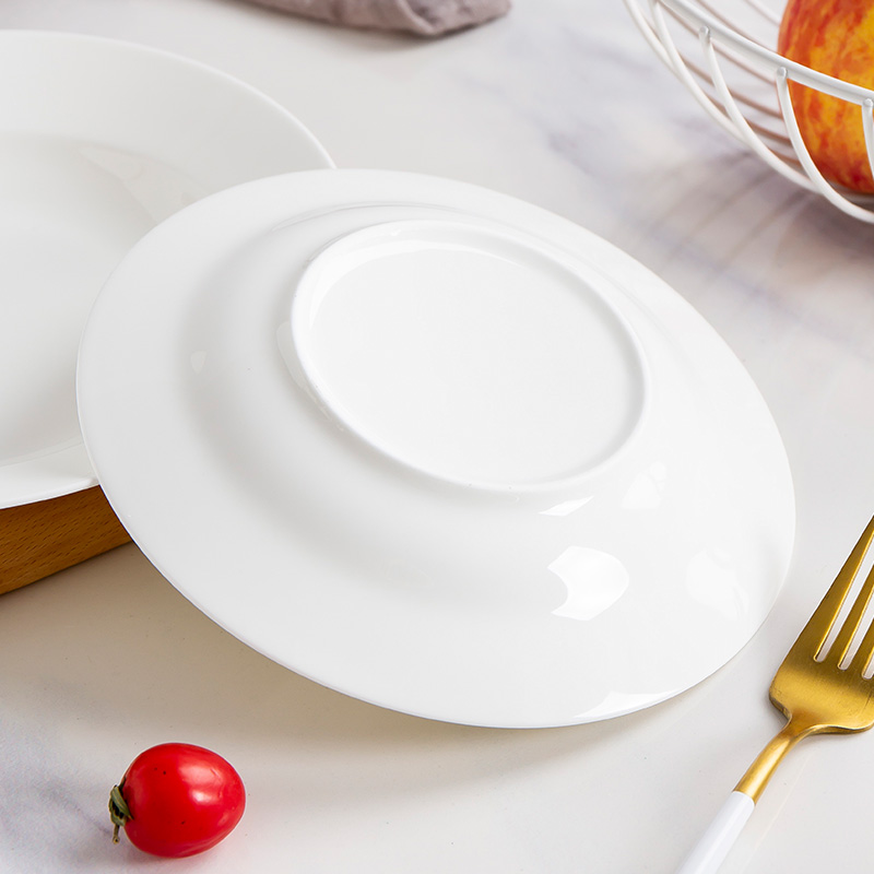 Jingdezhen white ipads porcelain dish dish dish son home plate pure white ceramic disc dumplings plate deep dish dishes