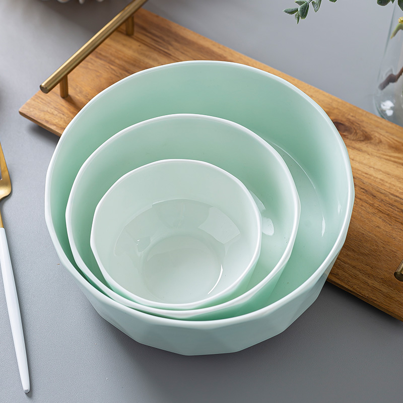 Anise household north European ceramic bowl of beef noodles in soup bowl creative celadon bowls available microwave green glaze ipads porcelain bowl