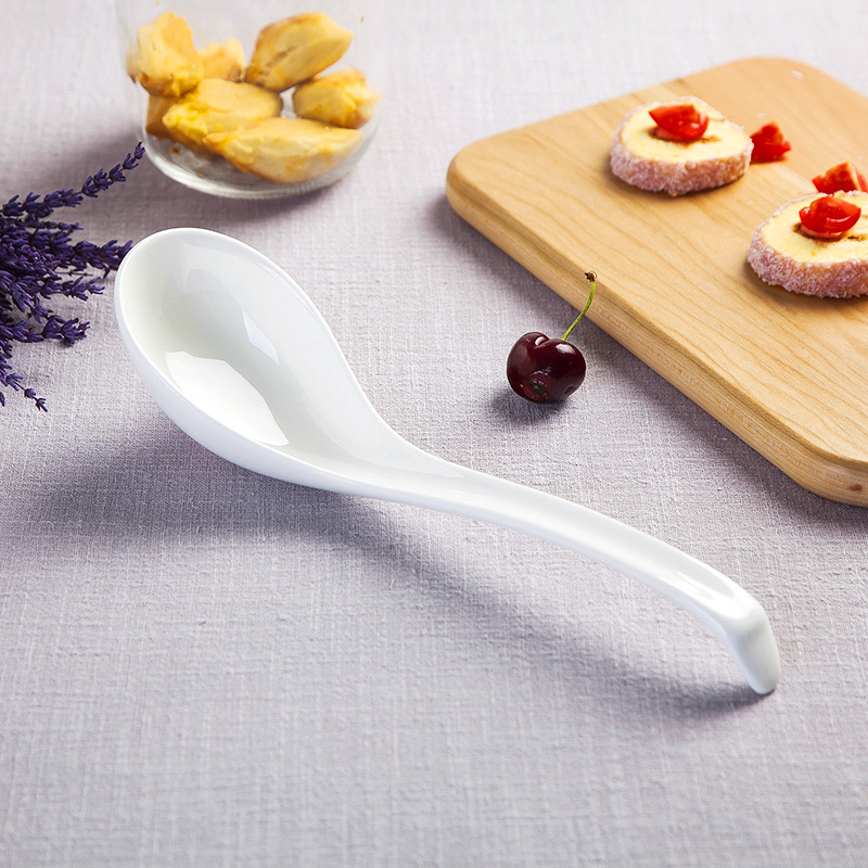 Jingdezhen white spoon stir long - handled spoon run ipads China big spoon, spoon, run ceramic tableware