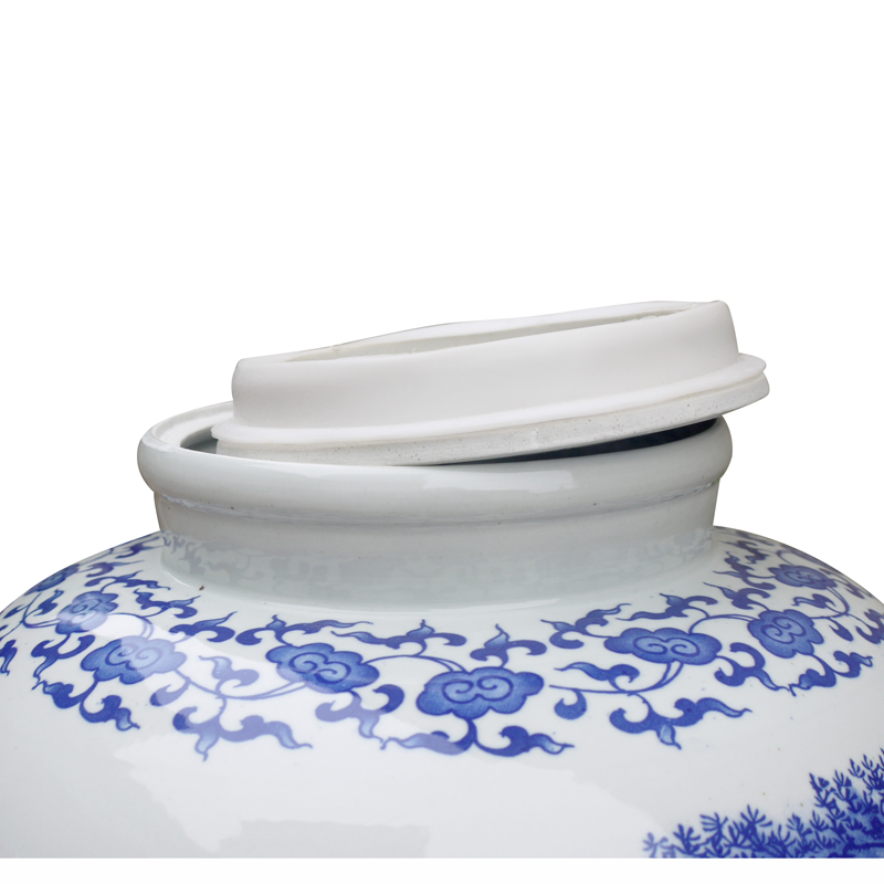 Jingdezhen ceramic jars hip brew cylinder big blue seal bottle mercifully jars with leading 50 pounds