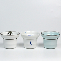 Ceramic tea leak Tea maker Tea filter Kung Fu tea set Tea ceremony accessories White porcelain hand-painted tea tea residue filter