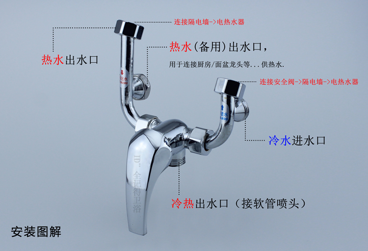 电热水器混水阀 淋浴花洒调温阀 明装淋浴水龙头冷热混合阀批发