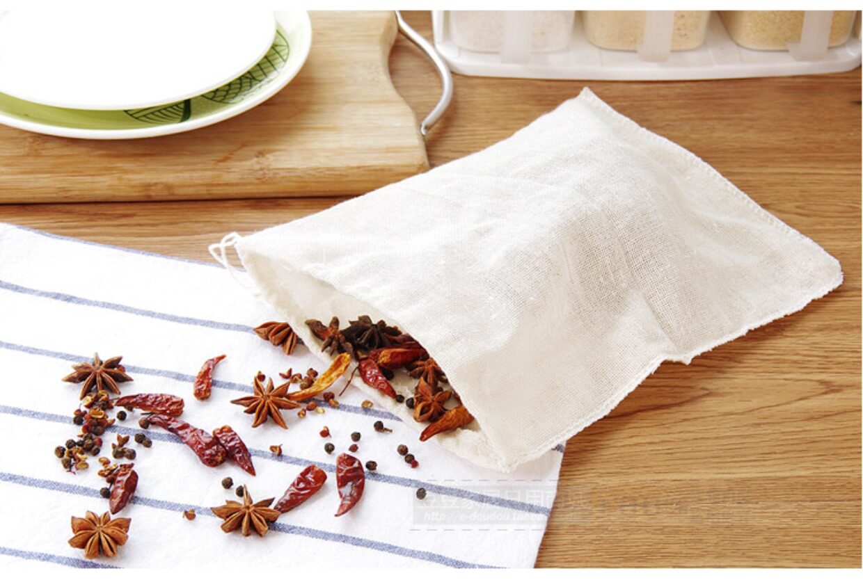 大号10个20*25cm纯棉纱布袋过滤袋卤料袋煲汤袋中药煎药袋料包袋_购省