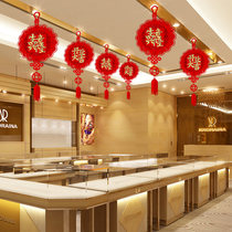 2022 Tiger years Opening Flannel Lantern Hanging Decoration Company Decoration Opening Celebration Scene Arrangement Indoor Solid Pendants