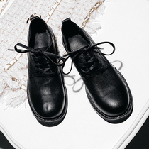 Flat shoes womens 2021 New retro small leather shoes chic single shoes leather British Academy wind all around with autumn