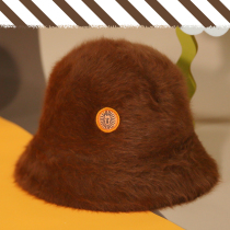 Sa carved rabbit plush basin hat autumn and winter Japanese Korean ins Joker windproof warm fisherman hat female 2021 New