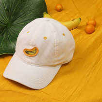 Baseball caps for men and women tide SHARK Sa carved banana art oil painting corduroy couple models solid color travel hat