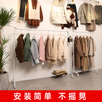 Drying rack Floor-to-ceiling indoor horizontal bar type simple household hanger multifunctional coat rack balcony bedroom drying hanger