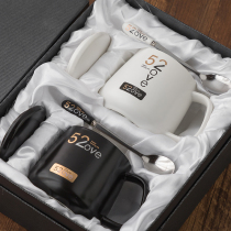 Cup gift box set gift couple a pair of gifts with hand gift water cup with lid spoon Cup home office