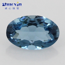 Egg-shaped natural London blue toppstone naked stone ring face denier oval original stone color yellow jade Caibao DIY