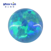 Blue Ensemble Color colored round artificial Europostone OPAL Round flat bottom vegetarian Opper Australia Naked Stone OP36