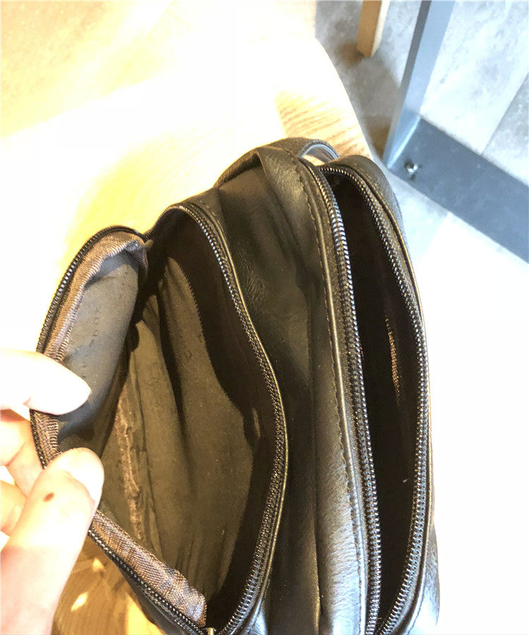 包包 男士包袋 three-box潮流男士小包 复古简约敞口男式斜挎背包休闲