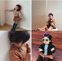 Ins Explosions Kids Knitted Sweater Girls Wool Blended Knitted Scarf Kids Cardigan Girls Culottes MP